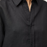 Linen Coastal Shirt Jet Black