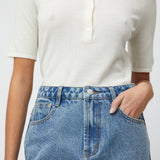 Celeste Pique Tee Charcoal Grey Melange