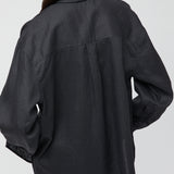 Linen Coastal Shirt Jet Black