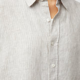 Linen Coastal Shirt Natural Cream Stripe