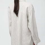 Linen Coastal Shirt Natural Cream Stripe