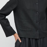 Linen Monaco Jacket Jet Black