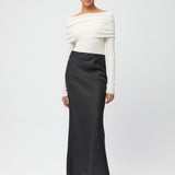 Off Shoulder Knit Top Macadamia