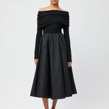 Off Shoulder Knit Top Jet Black