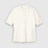 Celeste Pique Tee Cream