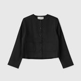 Linen Monaco Jacket Jet Black