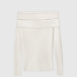 Off Shoulder Knit Top Macadamia