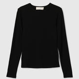Riviera Ribbed Long Sleeve Jet Black