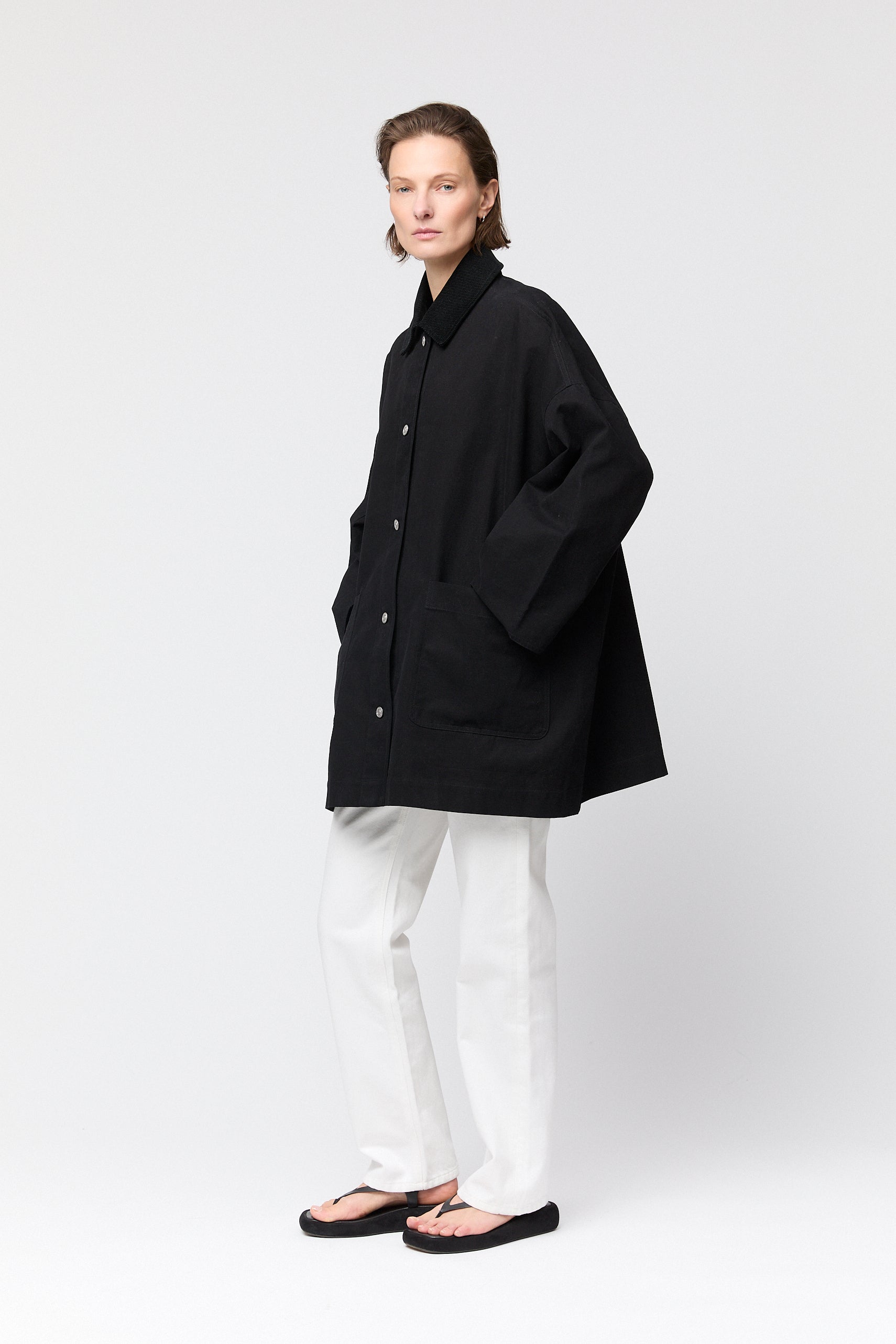 Oversized Canvas Jacket Jet Black