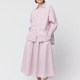 Coastal Shirt White Red Pinstripe