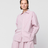 Coastal Shirt White Red Pinstripe