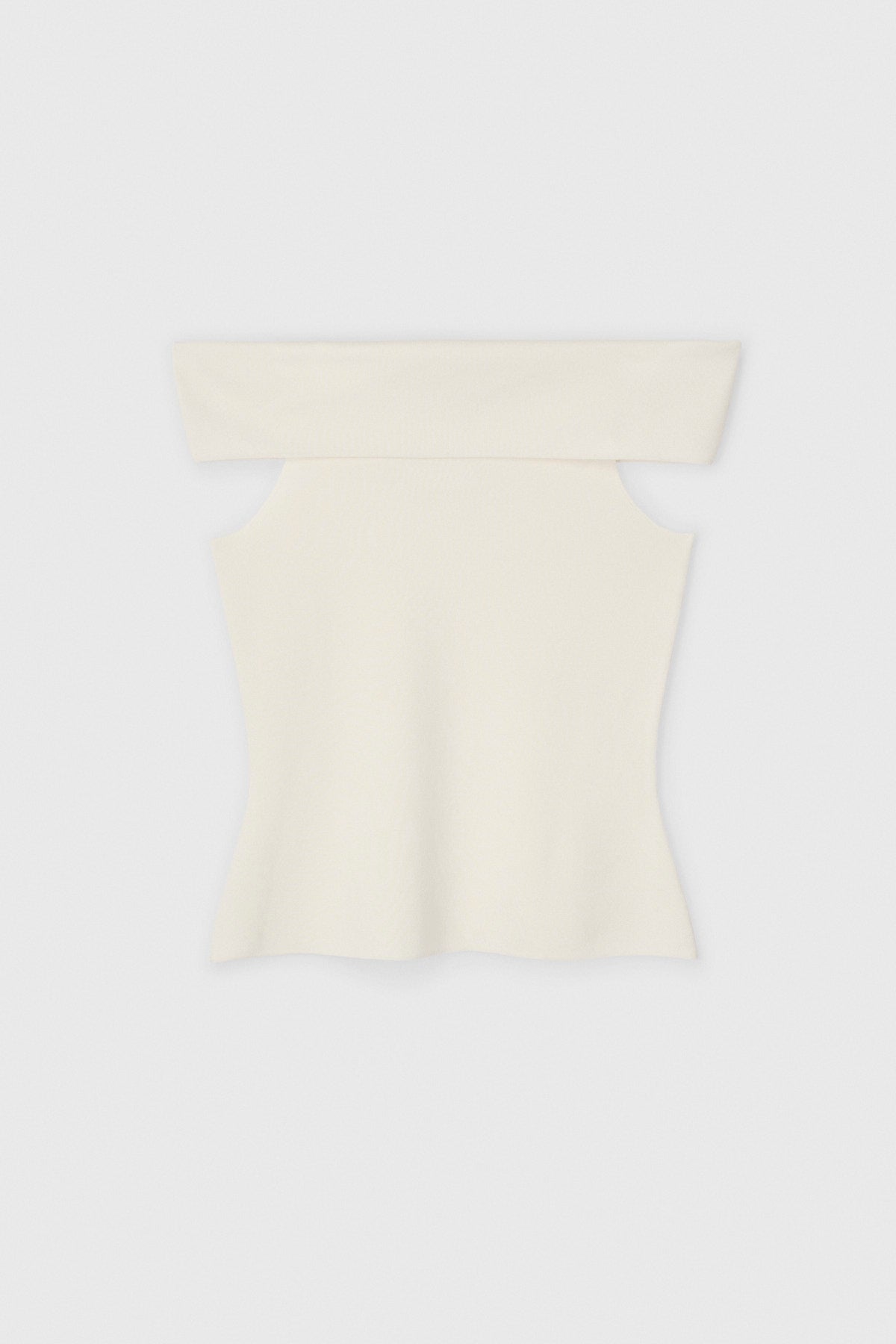 Compact Knit Off Shoulder Top Macadamia