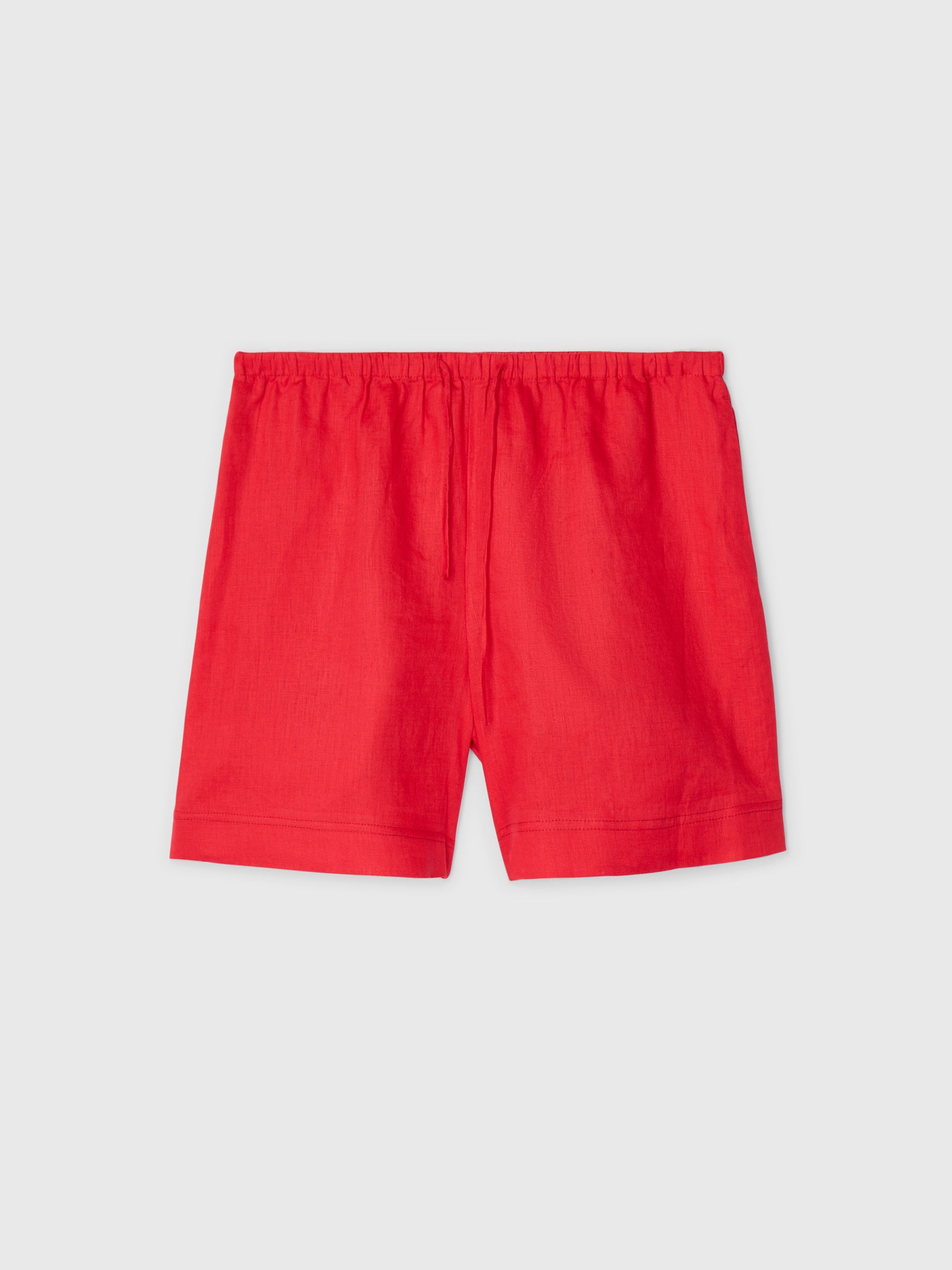 Linen A-Line Shorts Vivid Red