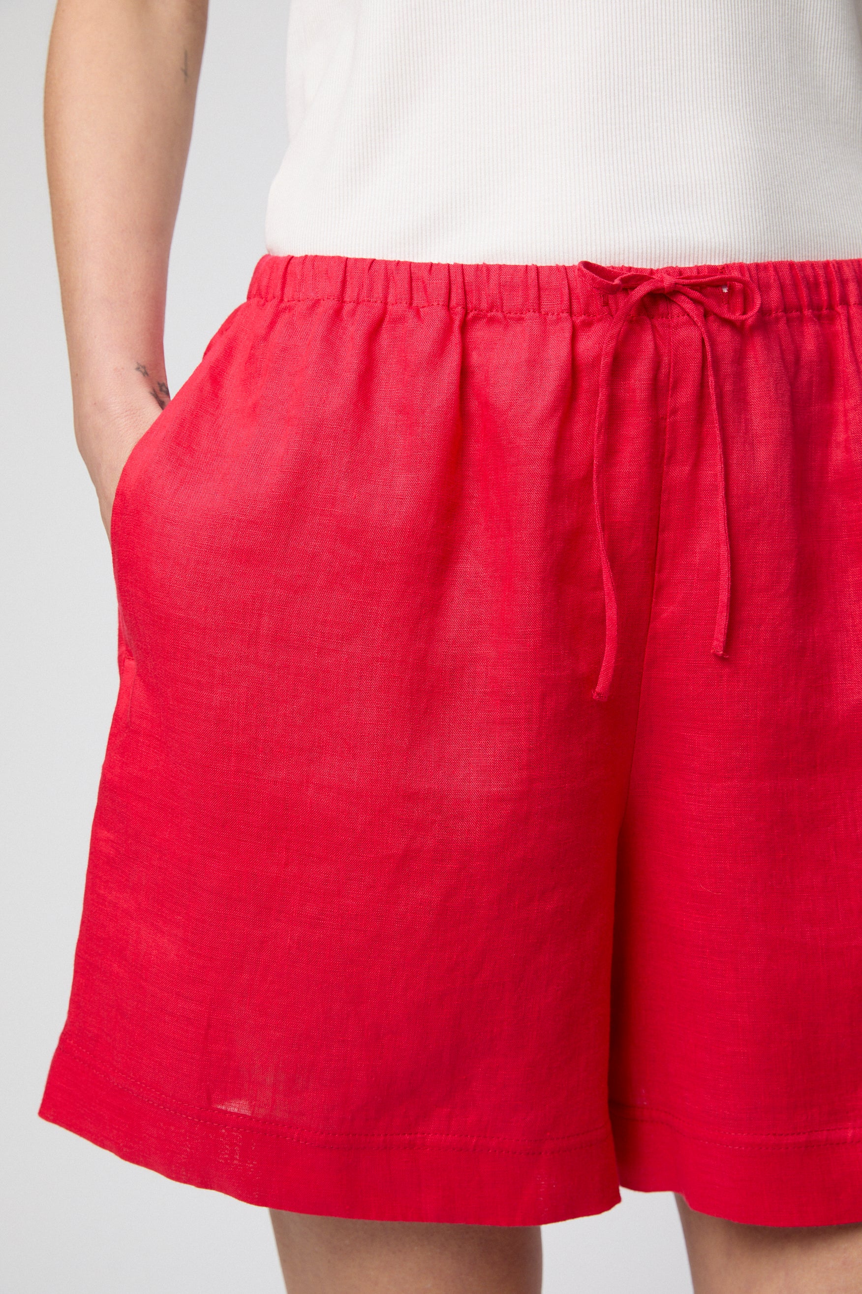 Linen A-Line Shorts Chocolate Brown