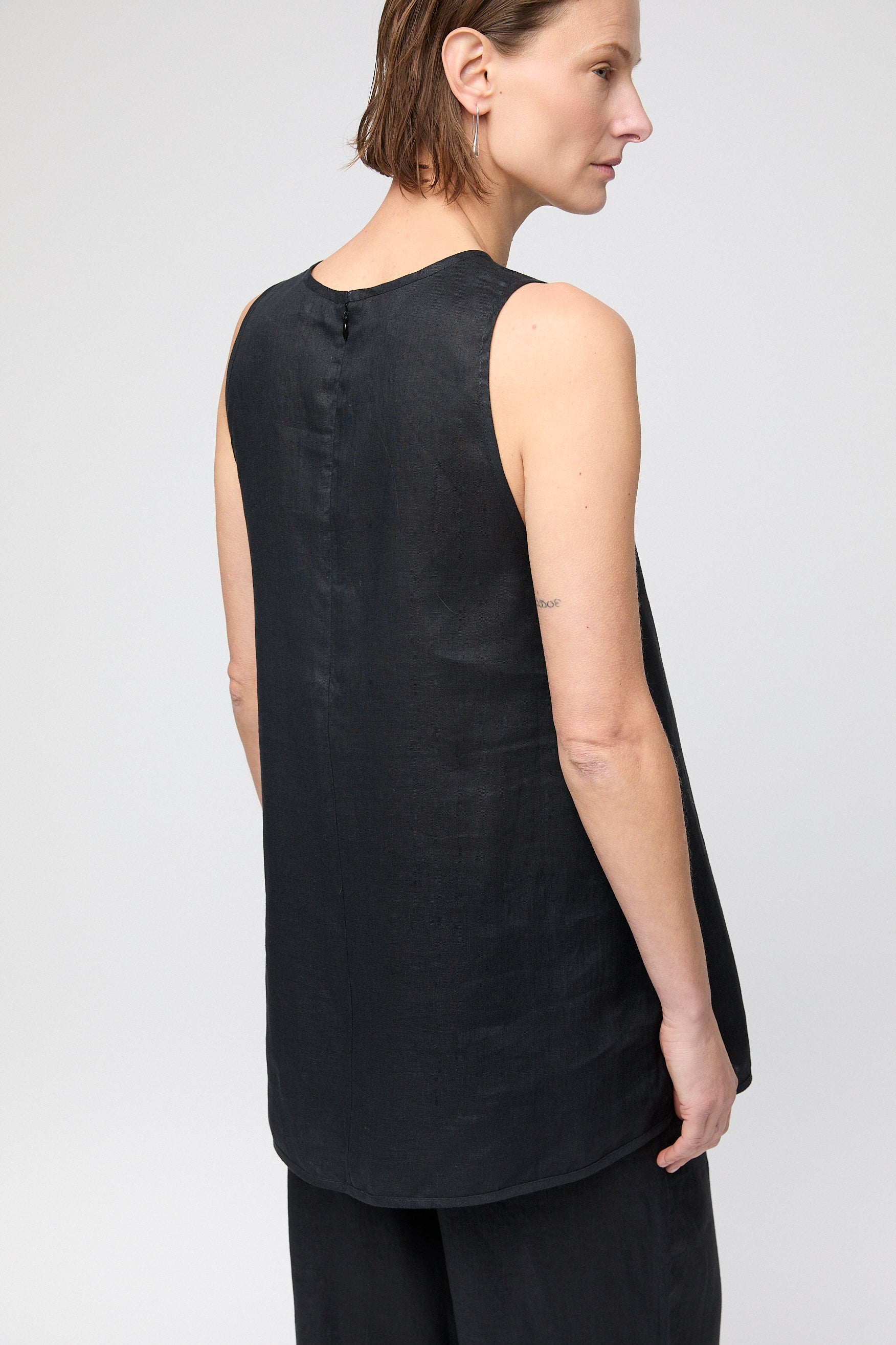 Linen Siena Trousers Jet Black