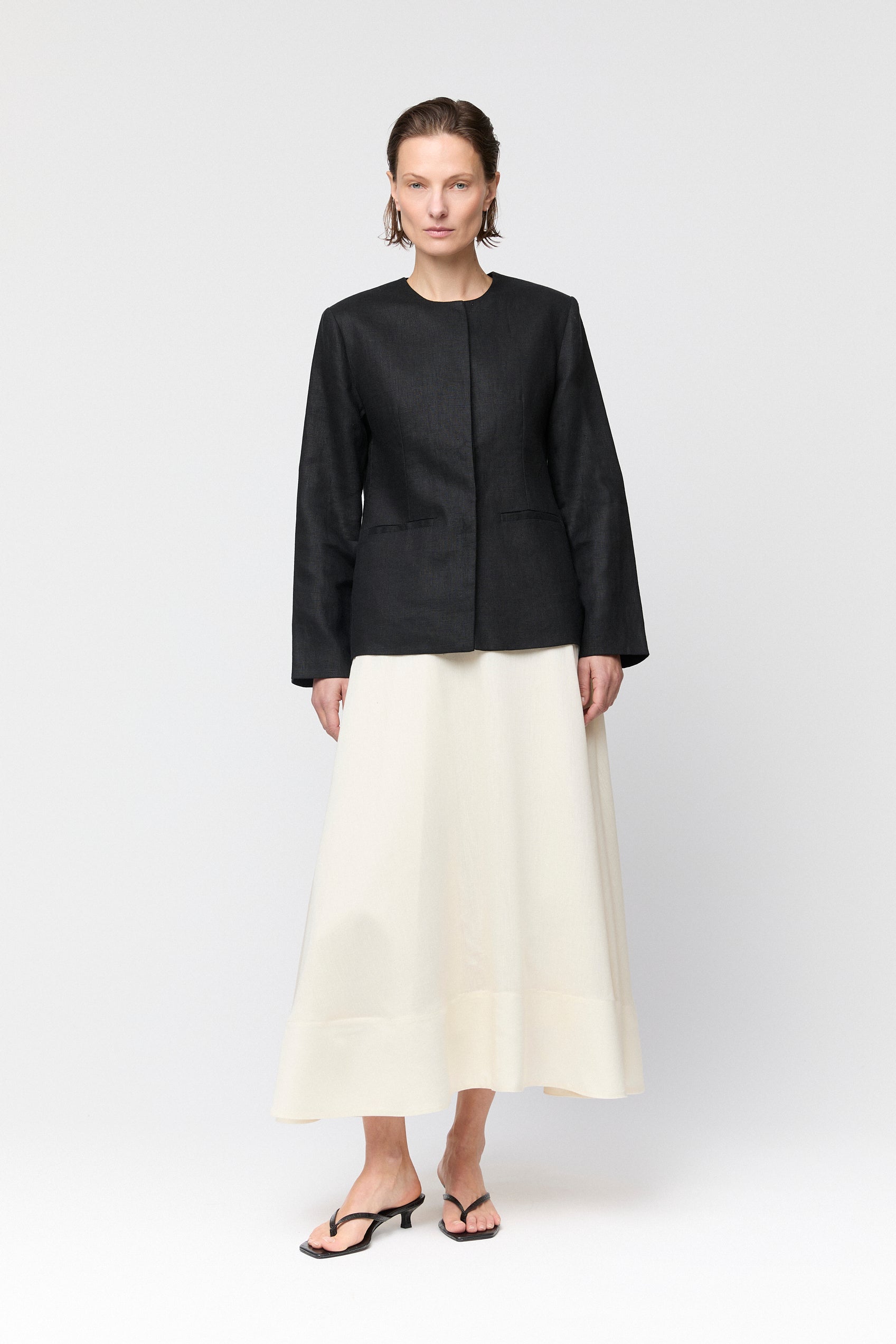 Linen Noir Blazer Jet Black