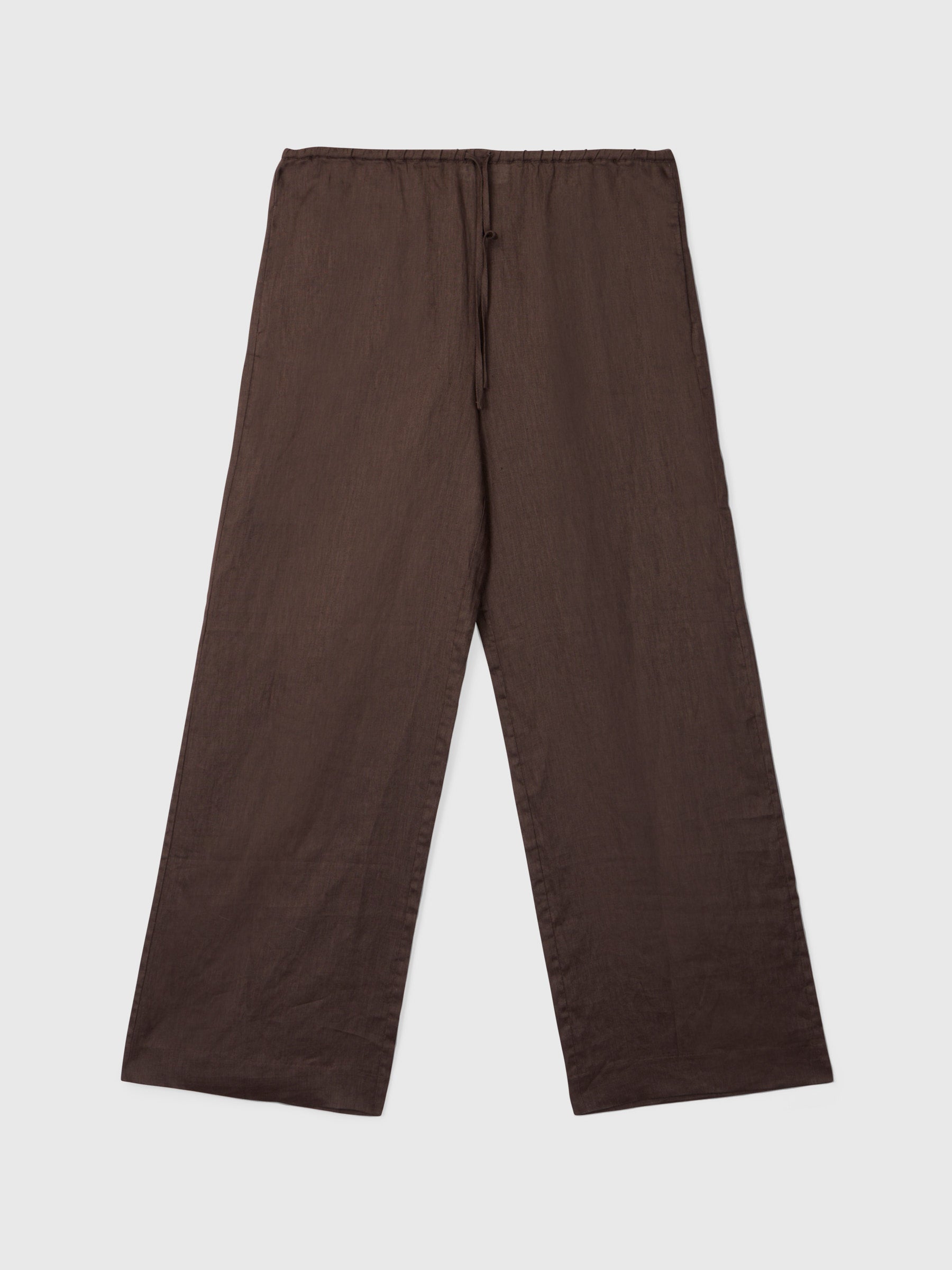 Linen Siena Trousers Chocolate Brown