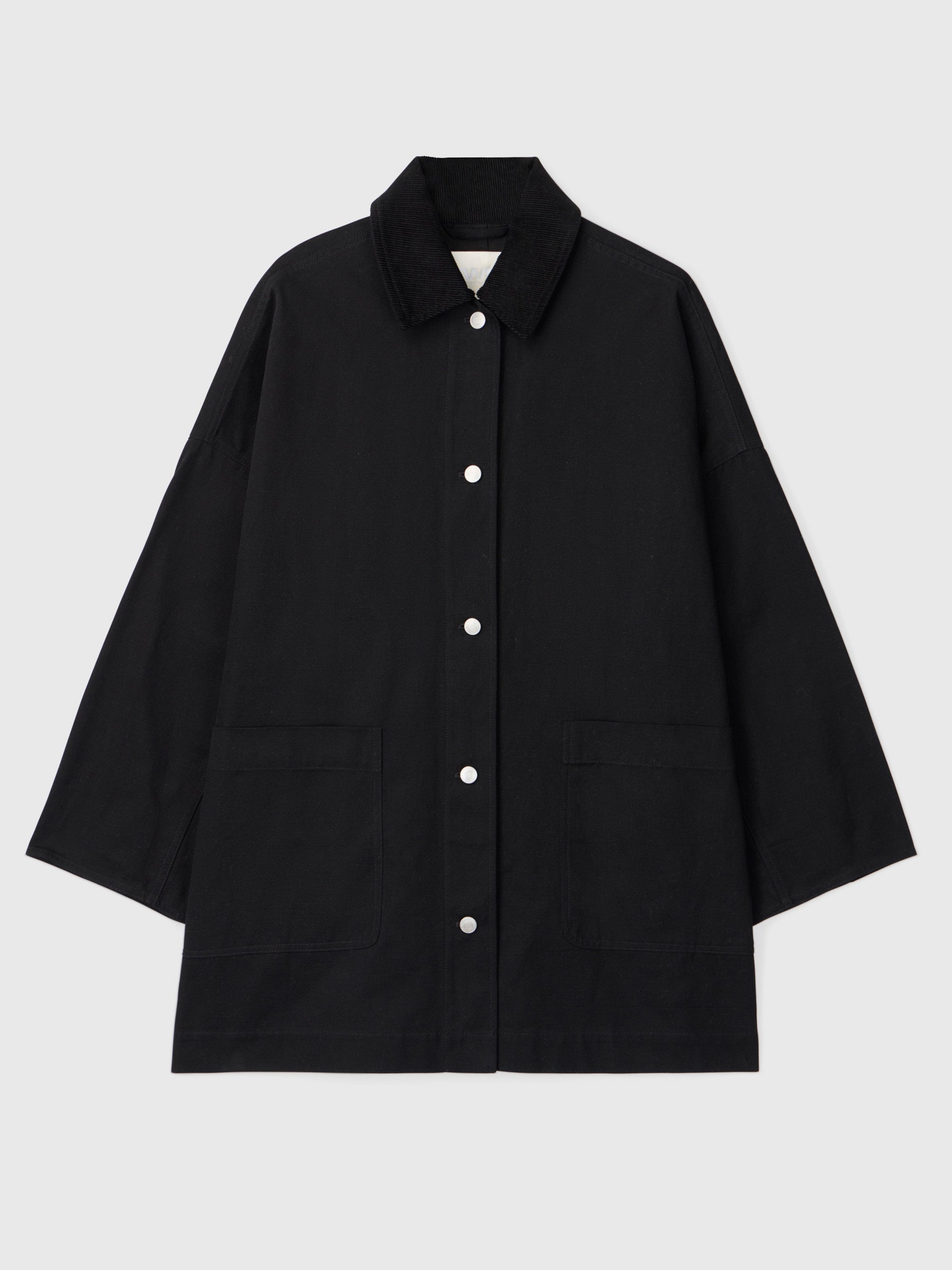 Oversized Canvas Jacket Jet Black