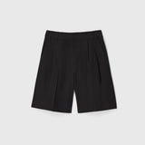 Poet Pleat Shorts Jet Black