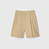Poet Pleat Shorts Khaki