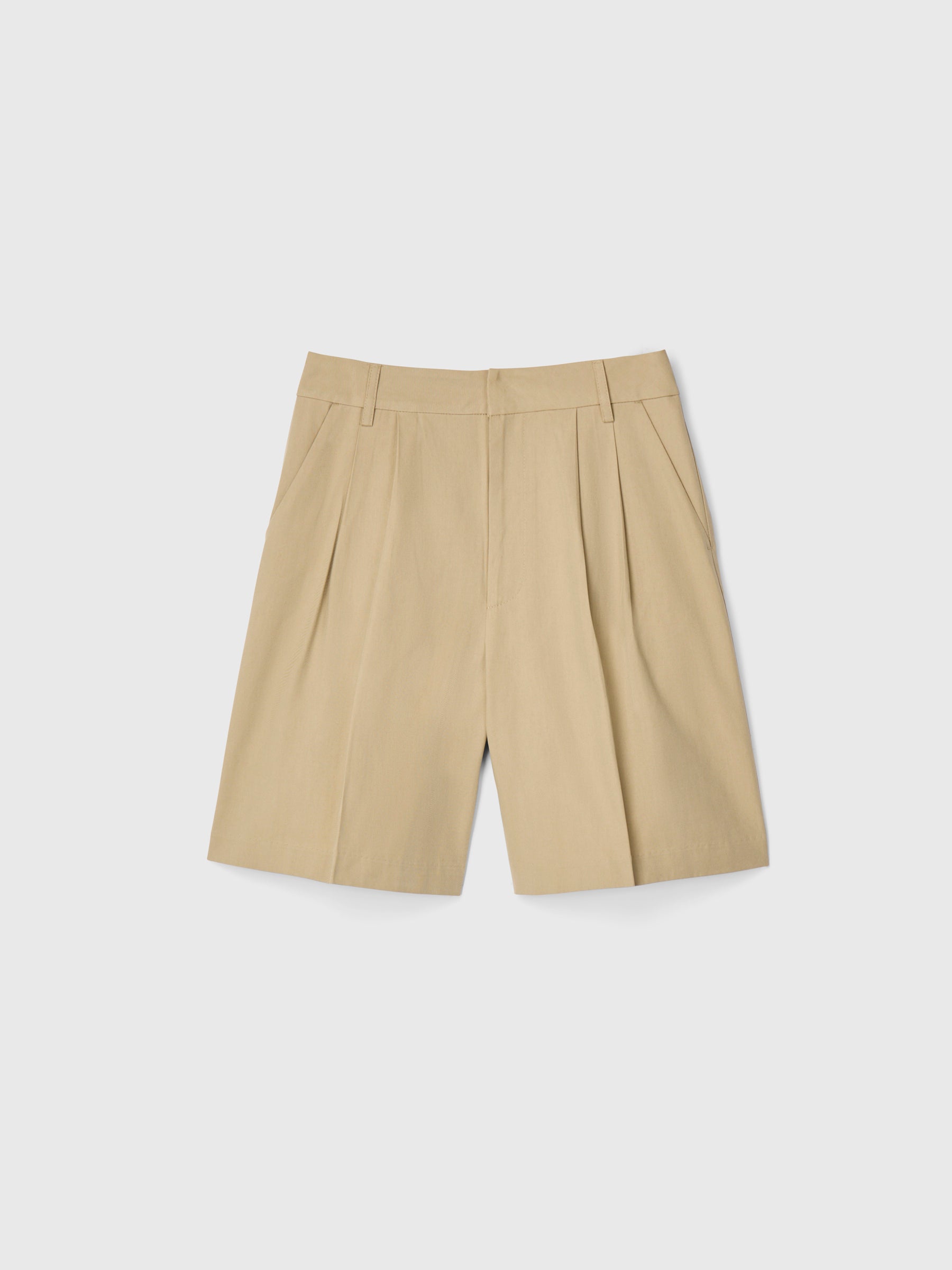 Poet Pleat Shorts Khaki