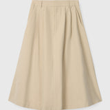 Poet Pleat Skirt Khaki