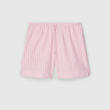 Poplin A-Line Shorts Pink and Red Pinstripe