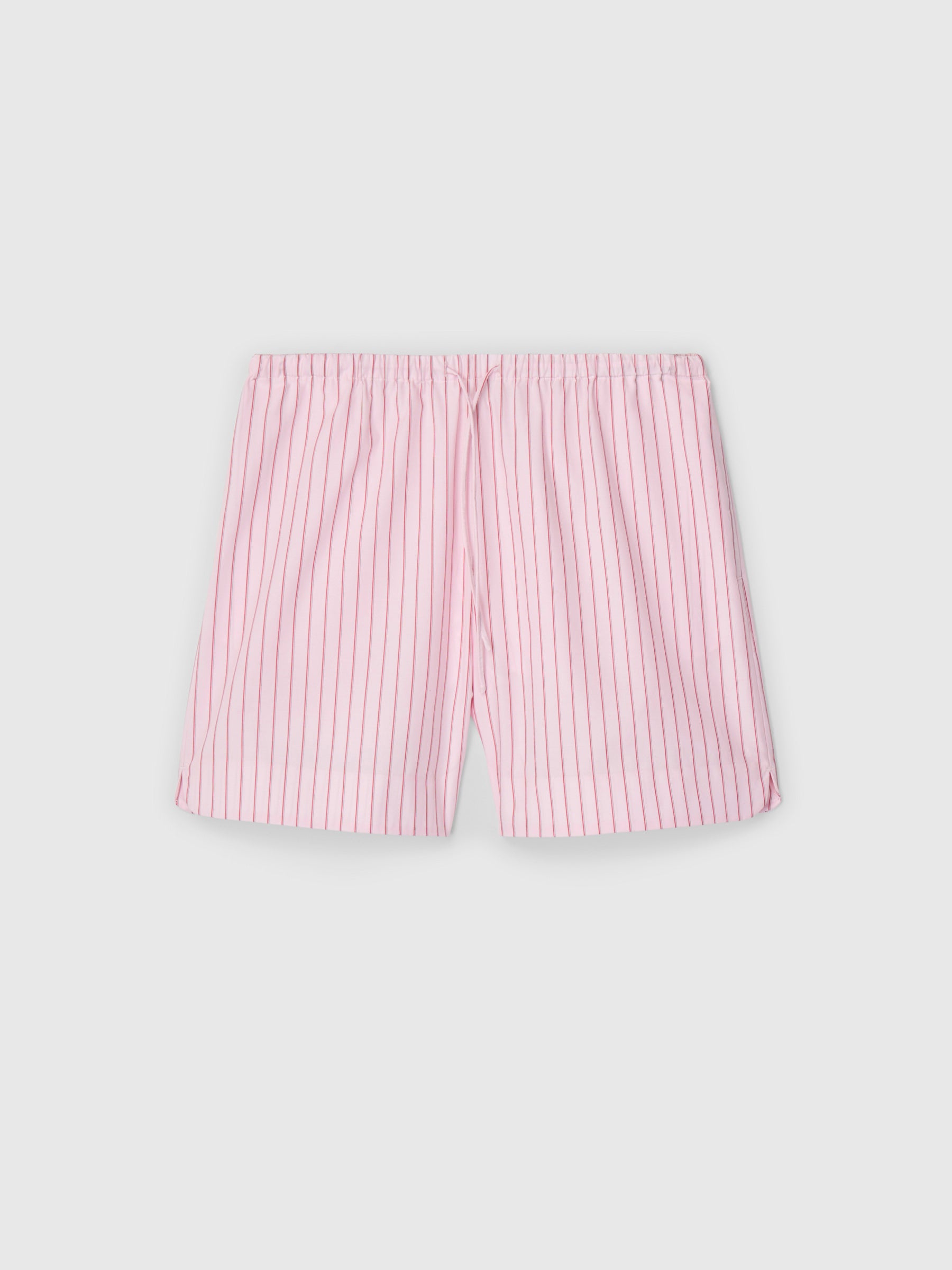 Poplin A-Line Shorts Pink and Red Pinstripe