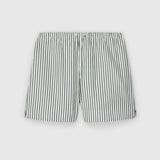 Poplin A-Line Shorts Olive and White Stripe