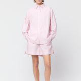 Poplin Workwear Shirt Pink and Red Pinstripe