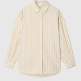 Poplin Workwear Shirt Yellow and Tan Pinstripe