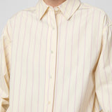 Poplin Workwear Shirt Yellow and Tan Pinstripe