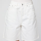 Relaxed Denim Shorts Optic White