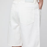 Relaxed Denim Shorts Optic White