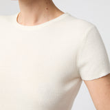 Rib Knit Cap Sleeve Tee Crimson