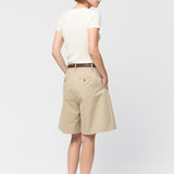 Rib Knit Cap Sleeve Tee Cream