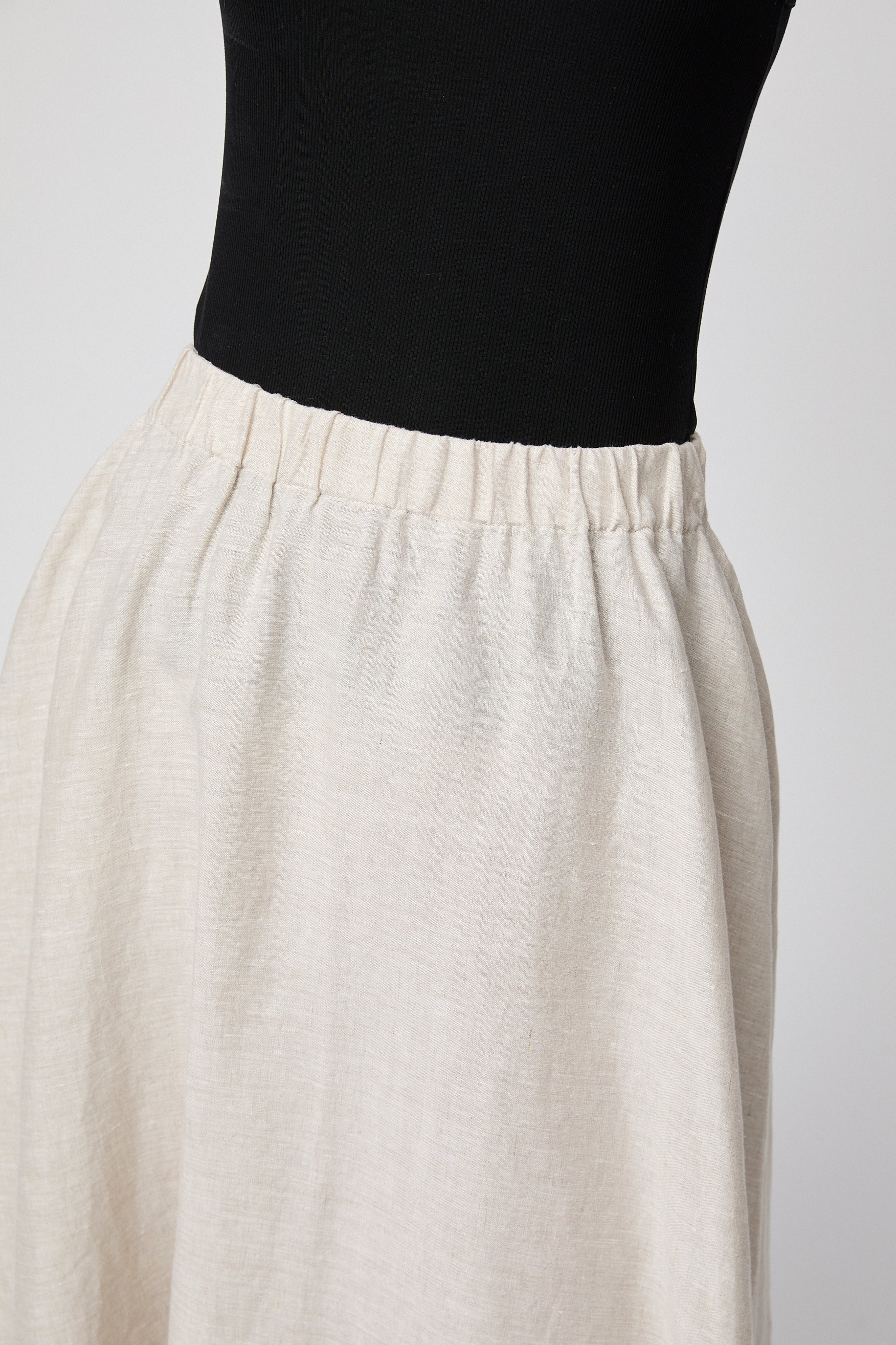 Linen Isabella Skirt Jet Black