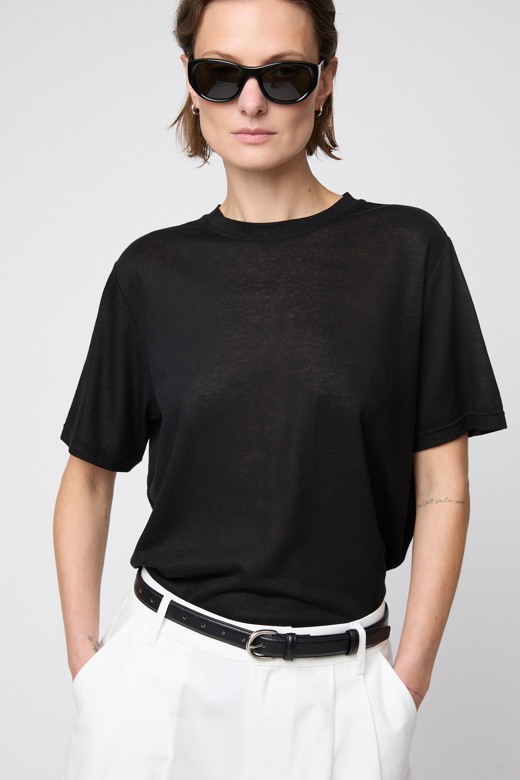 Tencel Linen Weekend Tee Jet Black
