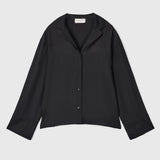 Viscose Twill Pajama Shirt Jet Black