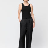 Viscose Twill Siena Trousers Jet Black
