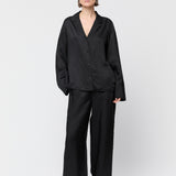 Viscose Twill Pajama Shirt Jet Black