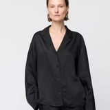 Viscose Twill Pajama Shirt Jet Black