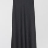 Tailored Bias Cut Maxi Skirt Charcoal Grey