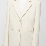 Structured Wool Blazer Cream