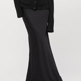 Bias Cut Maxi Skirt Jet Black