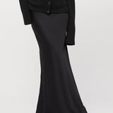 Bias Cut Maxi Skirt Jet Black