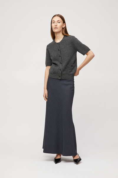 Tailored Bias Cut Maxi Skirt Charcoal Grey – Fall Winter