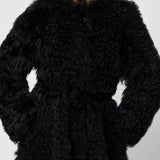 Bergamo Shearling Coat Jet Black