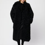 Bergamo Shearling Coat Jet Black
