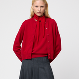 Classic Wool Cardigan Crimson